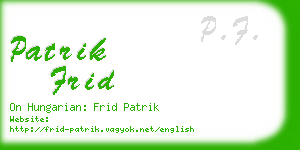 patrik frid business card